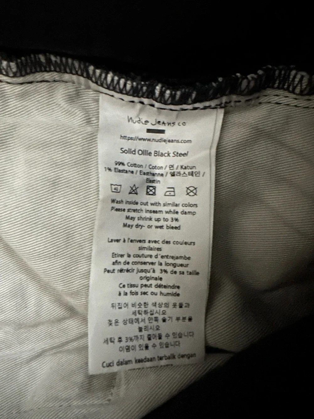 EUC Nudie Jeans Solid Ollie Jeans Black Steel Wash size 31x30 31 30